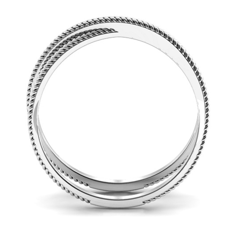 Modern Crossover Ring - View 4 Modern crossover ring with braided detail