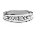 Modern Elegance Band Ring Modern Elegance Band Ring with open ribbing and a round centre stone