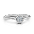 Modern Flair Ring with a central seven-stone round cluster