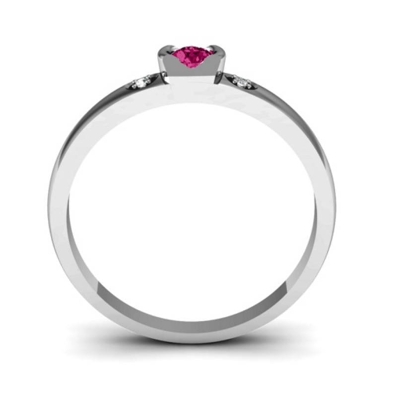 Open Bezel Ring with Accent Stones Open bezel ring with round centre stone and two accent stones