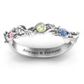 Organic Leaf Accented Band Organic Leaf Accented Band personalised ring
