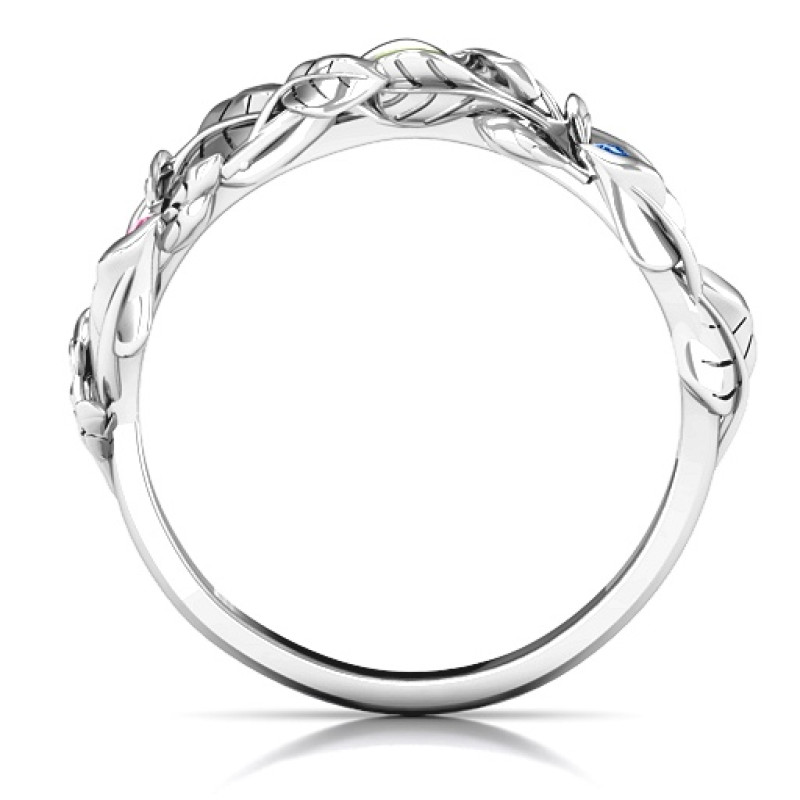 Organic Leaf Accented Band Organic Leaf Accented Band personalised ring