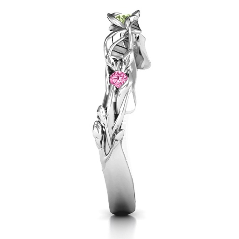 Organic Leaf Accented Band Organic Leaf Accented Band personalised ring