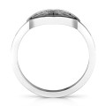 Oxidized silver Celtic heart ring band view