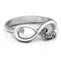 Peace Infinity Ring with Round Stone Peace Infinity Ring with a round stone