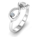 Peace Infinity Ring with Round Stone Peace Infinity Ring with a round stone