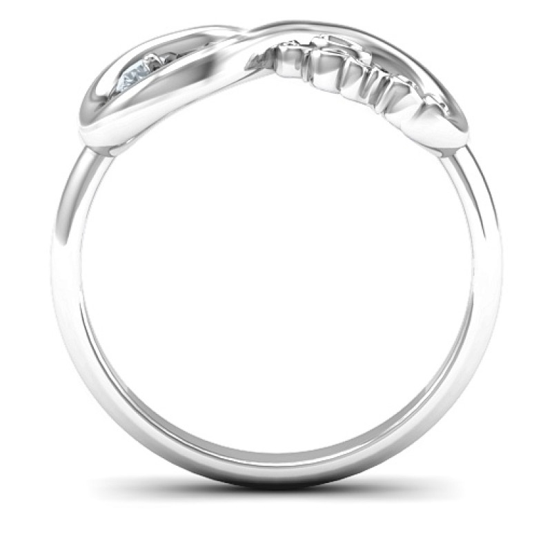 Peace Infinity Ring with Round Stone Peace Infinity Ring with a round stone