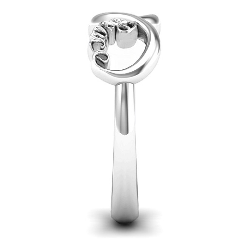 Peace Infinity Ring with Round Stone Peace Infinity Ring with a round stone