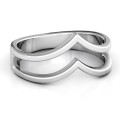 Peaks and Valleys geometric double-V ring