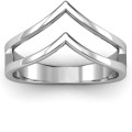 Peaks and Valleys geometric double-V ring product view