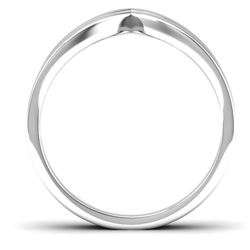 Peaks and Valleys geometric double-V ring product view