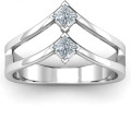 Peaks and Valleys geometric ring with princess-cut stones, alternate view
