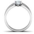 Peaks and Valleys geometric ring with princess-cut stones, alternate angle