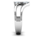 Peaks and Valleys geometric ring with princess-cut stones, product view