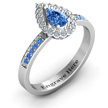 Pear Shaped Halo Ring Pear Shaped Halo Ring
