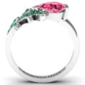 Pear Tree Ring with a pear-shaped zirconia centre stone and round accents