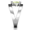 Pear With Flair Engraved Birthstone Ring Pear With Flair ring with a pear-cut stone and split-shank detailing
