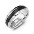 Polished cobalt and black ceramic men's ring