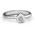 Pomegranate Ring with Chai symbol and round stone