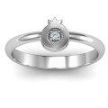 Pomegranate Ring with Chai symbol and round stone