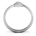 Pomegranate Ring with Chai symbol and round stone