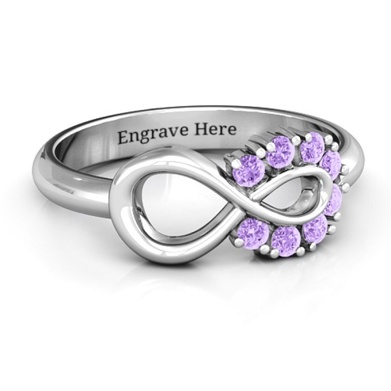 Precious Infinity Ring with eight stone settings