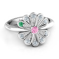 Pretty As A Peacock personalised birthstone ring