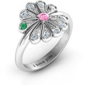 Pretty As A Peacock personalised birthstone ring detail