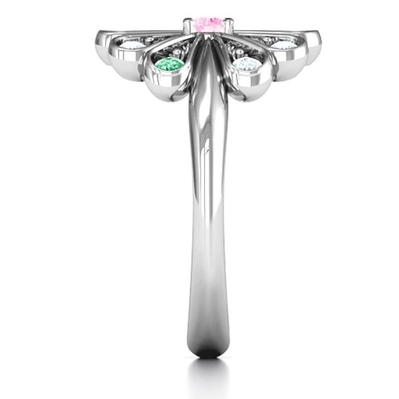 Pretty As A Peacock personalised birthstone ring view