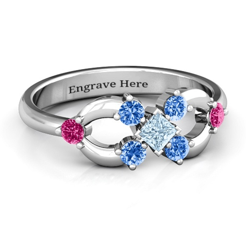 Princess Centre Infinity Ring Princess Centre Infinity Ring with square centre stone and surrounding round stones