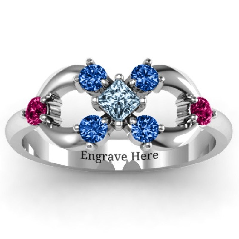 Princess Centre Infinity Ring Princess Centre Infinity Ring with square centre stone and surrounding round stones