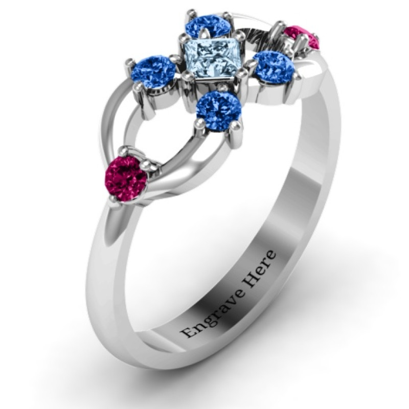 Princess Centre Infinity Ring Princess Centre Infinity Ring with square centre stone and surrounding round stones