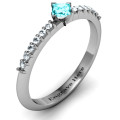 Princess Centre Stone Ring with Twin Accent Rows - Gallery View Princess centre stone ring with twin accent rows, gallery view