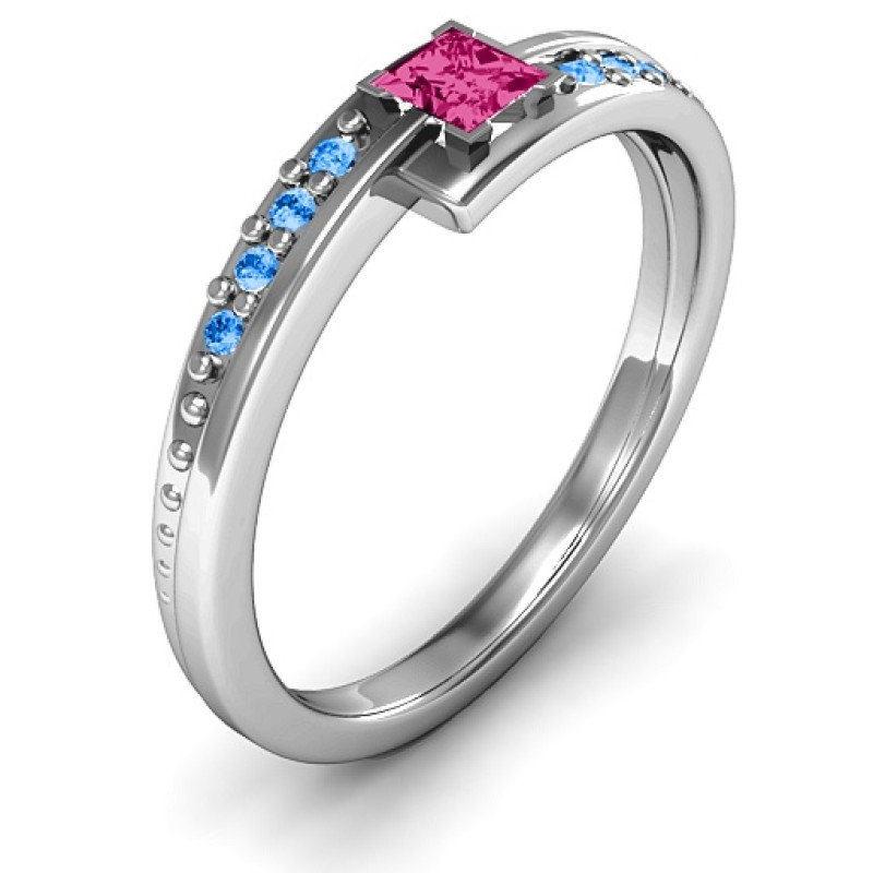 Princess Cut Ring with Accents Princess cut ring with accent stones product view