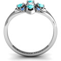 Round Stone Beehive Bloom Ring with accent stones