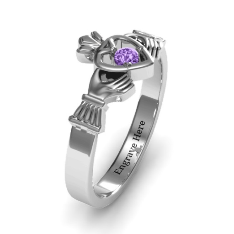 Round Stone Claddagh Ring Round Stone Claddagh Ring product view