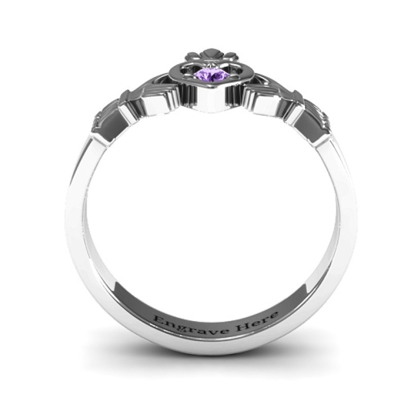 Round Stone Claddagh Ring Round Stone Claddagh Ring product view
