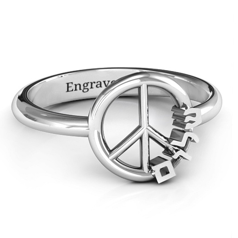 Shalom Peace Ring Shalom Peace Ring with three-dimensional Hebrew lettering for peace