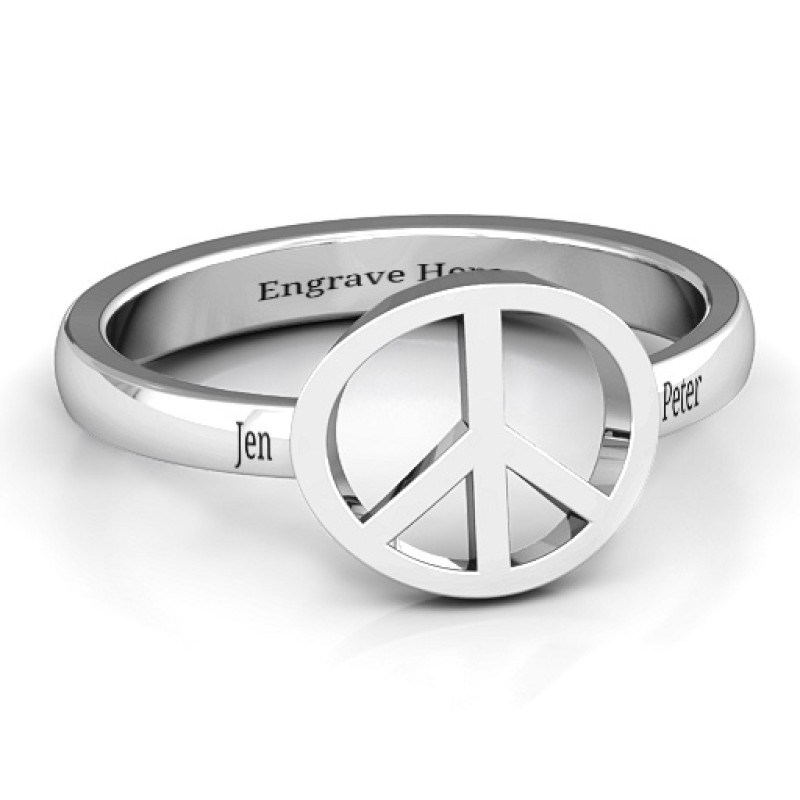 Shanti Peace Ring Shanti Peace Ring with peace symbol within a circle