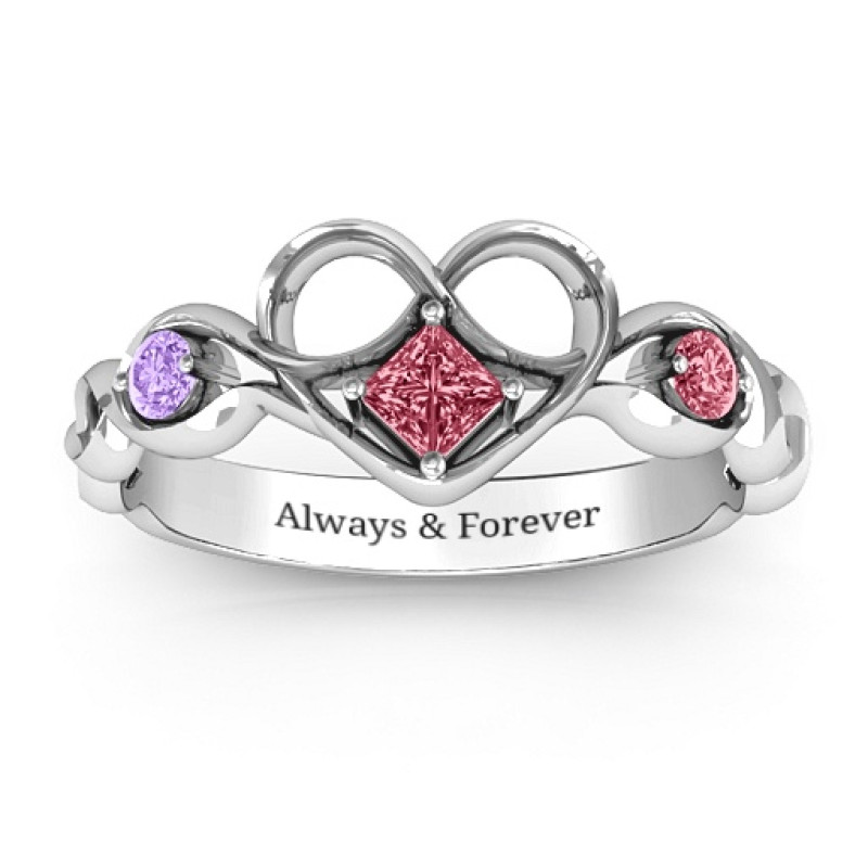 Shimmering Infinity Princess Stone Heart Ring Shimmering Infinity Princess Stone Heart Ring product view