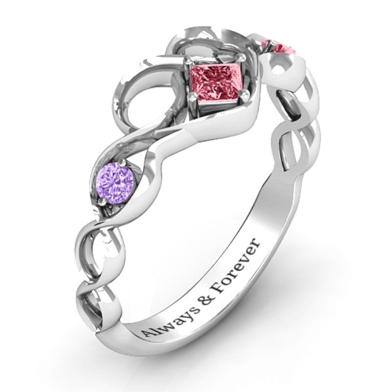 Shimmering Infinity Princess Stone Heart Ring Shimmering Infinity Princess Stone Heart Ring product view