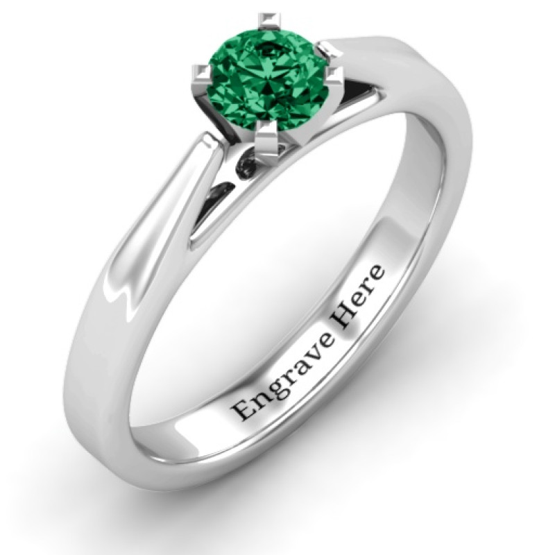Ski Tip Solitaire Ring - Gallery View Ski Tip Solitaire Ring gallery view