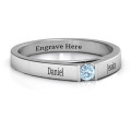 Solitaire Bridge Ring Solitaire Bridge Ring with round centre stone and polished flat band