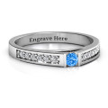 Solitaire bridge ring with shoulder accent stones