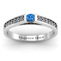 Solitaire bridge ring with shoulder accent stones