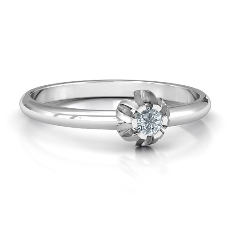 Solitaire Gemstone Ring in a Scalloped Setting Solitaire gemstone ring with a scalloped setting