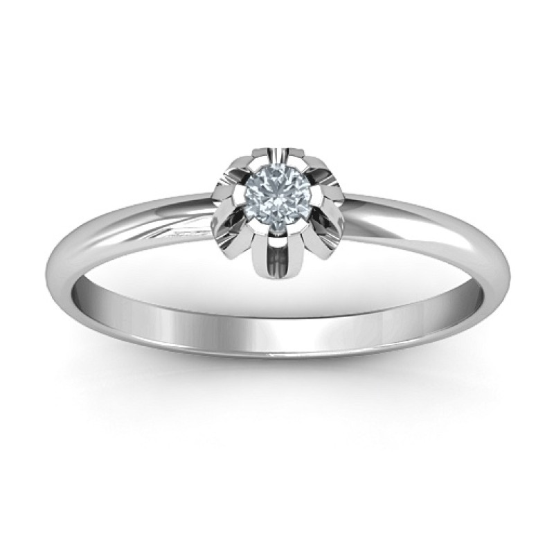 Solitaire Gemstone Ring in a Scalloped Setting Solitaire gemstone ring with a scalloped setting