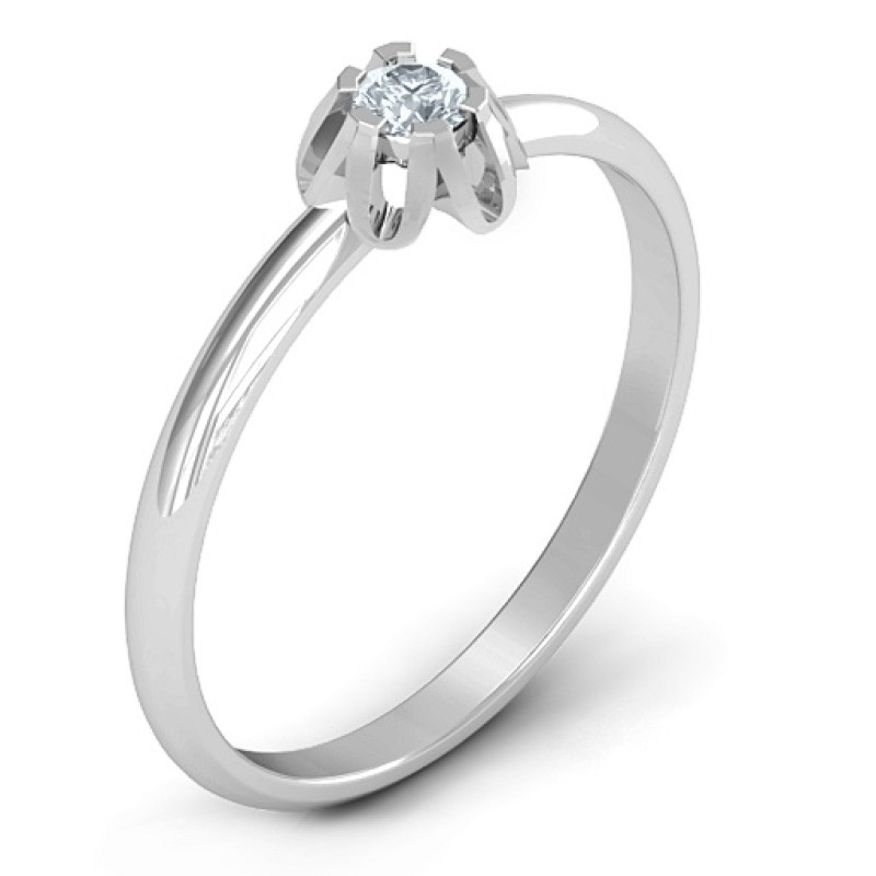 Solitaire Gemstone Ring in a Scalloped Setting Solitaire gemstone ring in a scalloped setting