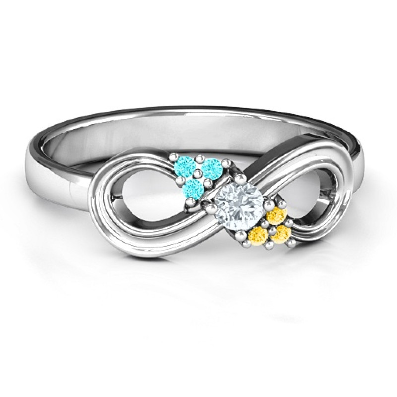 Solitaire Infinity Ring with Accents Solitaire Infinity Ring with Accents