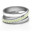 Sparkling Sash Ring with split-shank band and diagonal accent stones